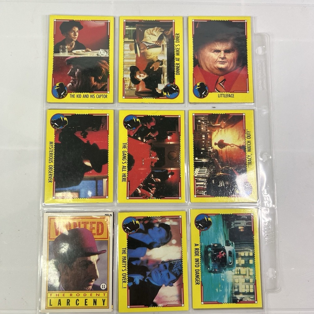 Walt Disney Calling Dick Tracey Trading Cards Vintage Lot Of 9